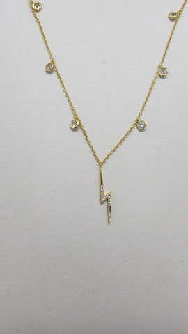 Brand New Sterling Silver 925 Lightening Bolt Necklace