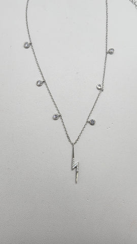 Brand New Sterling Silver 925 Lightening Bolt Necklace