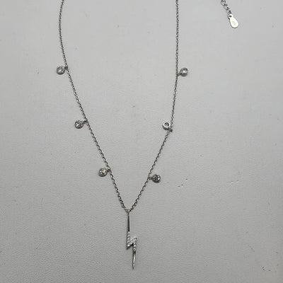 Brand New Sterling Silver 925 Lightening Bolt Necklace