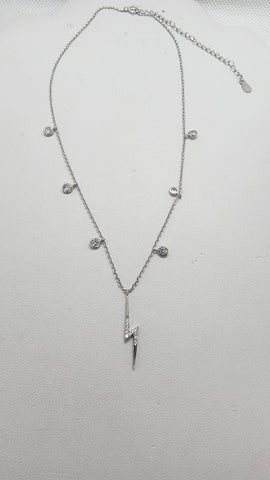 Brand New Sterling Silver 925 Lightening Bolt Necklace