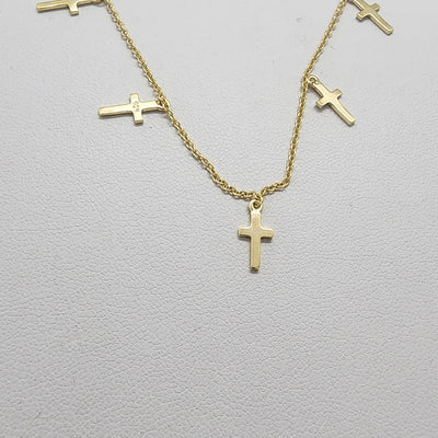 Brand New Sterling Silver 925 Multi Cross Necklace