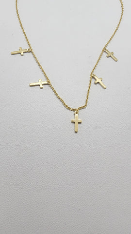 Brand New Sterling Silver 925 Multi Cross Necklace