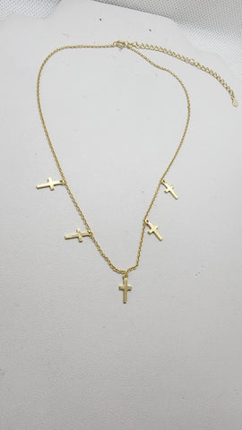 Brand New Sterling Silver 925 Multi Cross Necklace