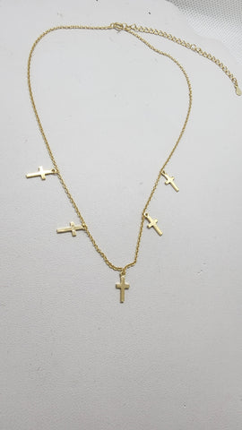 Brand New Sterling Silver 925 Multi Cross Necklace