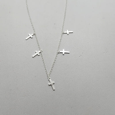 Brand New Sterling Silver 925 Multi Cross Necklace