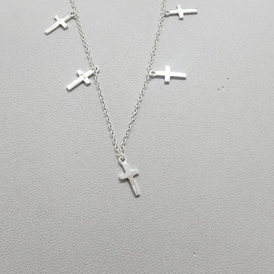 Brand New Sterling Silver 925 Multi Cross Necklace