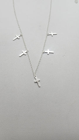 Brand New Sterling Silver 925 Multi Cross Necklace