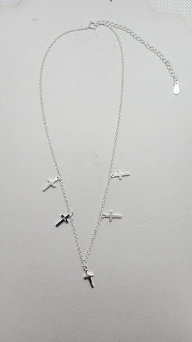 Brand New Sterling Silver 925 Multi Cross Necklace