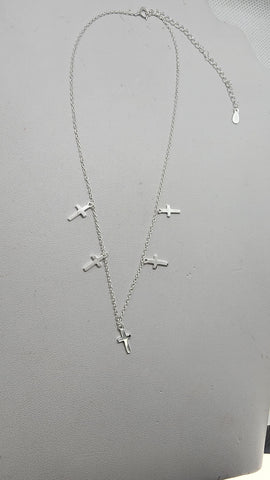 Brand New Sterling Silver 925 Multi Cross Necklace