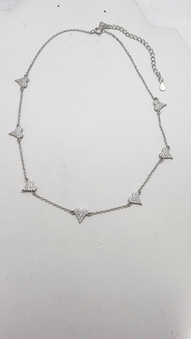 Brand New Sterling Silver 925 Multi Heart Necklace