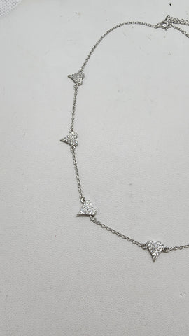 Brand New Sterling Silver 925 Multi Heart Necklace