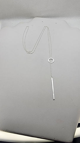 Brand New Sterling Silver 925 Geometric Square Long Necklace