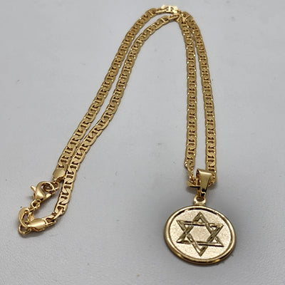 Brand New Brazilian 18k Gold Filled Star Of David Necklace