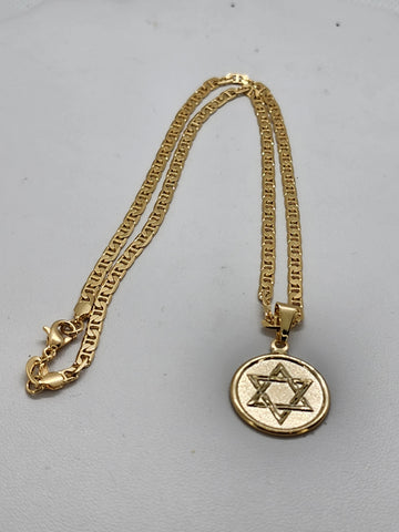 Brand New Brazilian 18k Gold Filled Star Of David Necklace