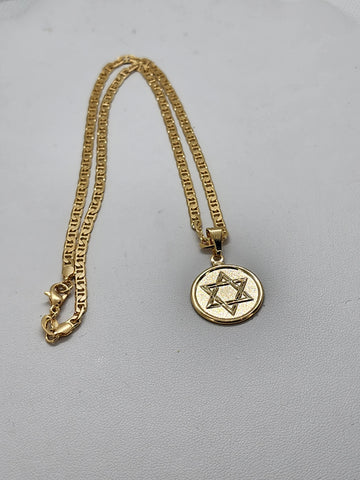 Brand New Brazilian 18k Gold Filled Star Of David Necklace