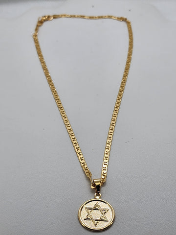 Brand New Brazilian 18k Gold Filled Star Of David Necklace