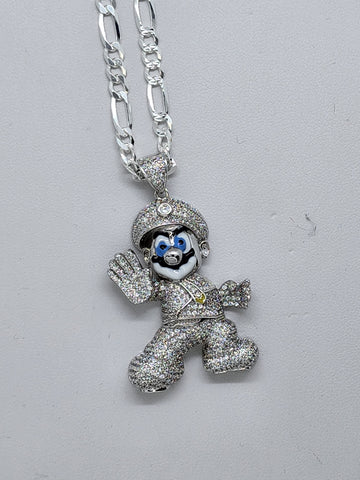 Brand New Sterling Silver 925 Super Mario Necklace