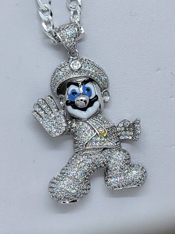 Brand New Sterling Silver 925 Super Mario Necklace