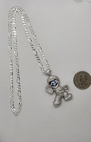 Brand New Sterling Silver 925 Super Mario Necklace