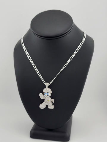 Brand New Sterling Silver 925 Super Mario Necklace