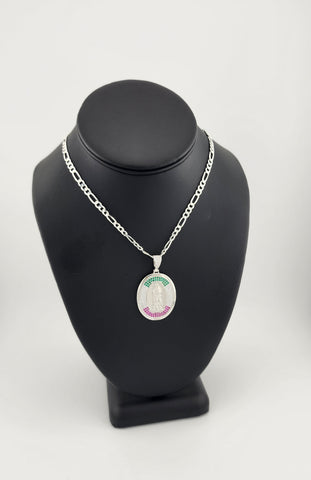 Brand New Sterling Silver 925 Virgen De Guadalupe Necklace