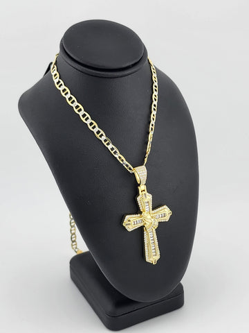 Brand New Sterling Silver 925 Cross with hands Necklace