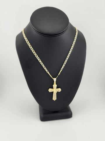 Brand New Sterling Silver 925 Cross with hands Necklace