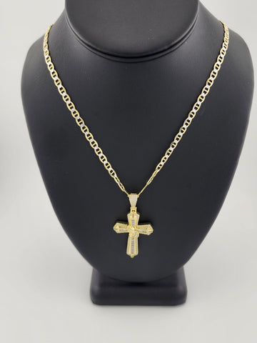 Brand New Sterling Silver 925 Cross with hands Necklace