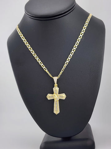 Brand New Sterling Silver 925 Cross with hands Necklace