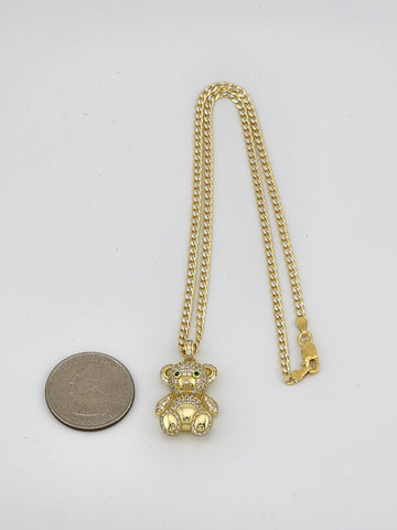 Brand New Sterling Silver 925 Teddy Bear Necklace