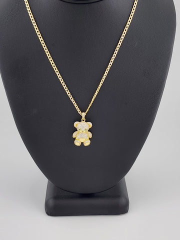 Brand New Sterling Silver 925 Teddy Bear Necklace