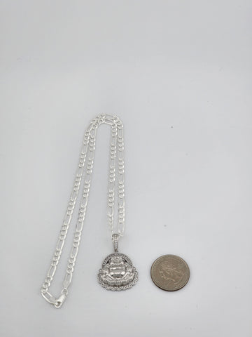 Brand New Sterling Silver 925 Buddha Necklace