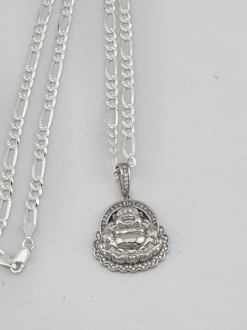 Brand New Sterling Silver 925 Buddha Necklace