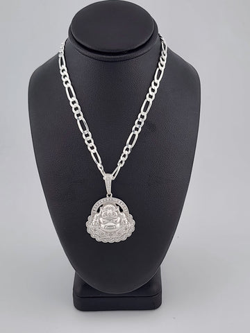 Brand New Sterling Silver 925 Buddha Necklace