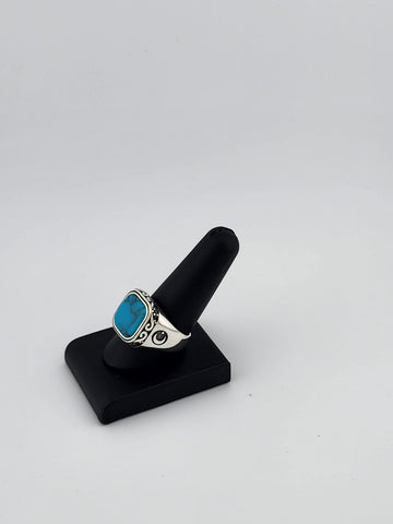 Brand New Sterling Silver 95 Blue Turquoise Square Ring