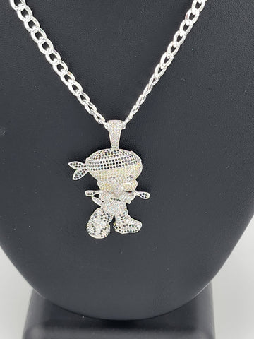 Brand Sterling Silver 925 Tweety Bird Necklace