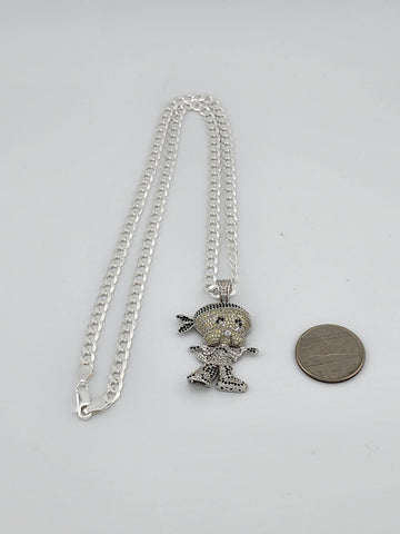 Brand Sterling Silver 925 Tweety Bird Necklace