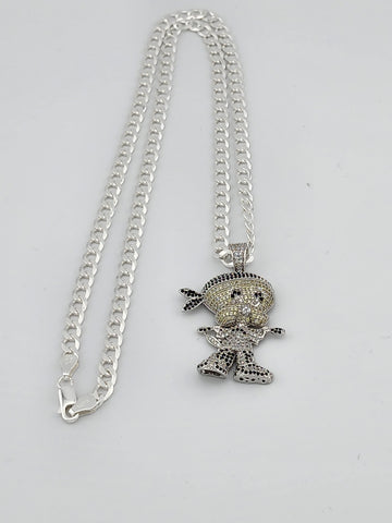 Brand Sterling Silver 925 Tweety Bird Necklace