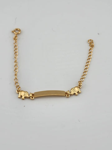 Brand New Brazilian 18k Gold Filled 2 elephant Bracelet