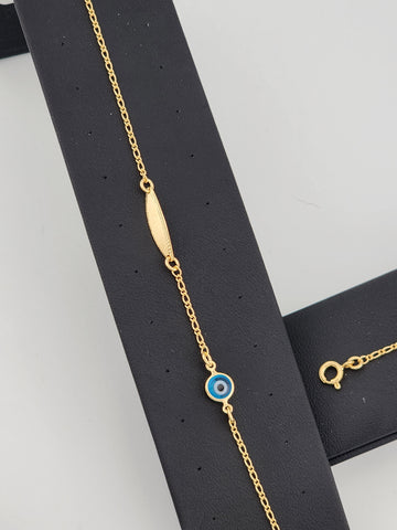 Brand New Brazilian 18k Gold Filled Blue Evil Eye Bracelet