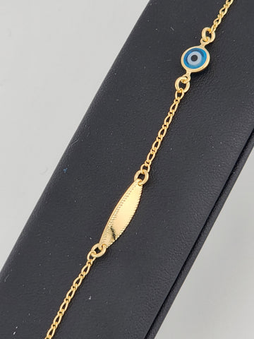 Brand New Brazilian 18k Gold Filled Blue Evil Eye Bracelet