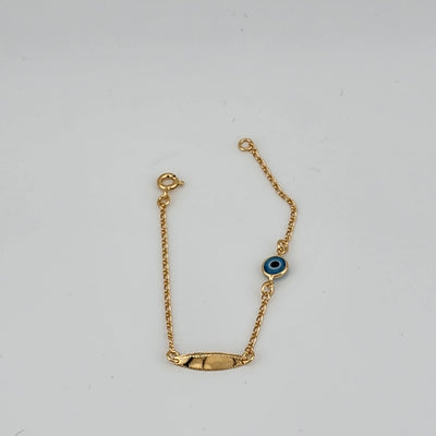 Brand New Brazilian 18k Gold Filled Blue Evil Eye Bracelet