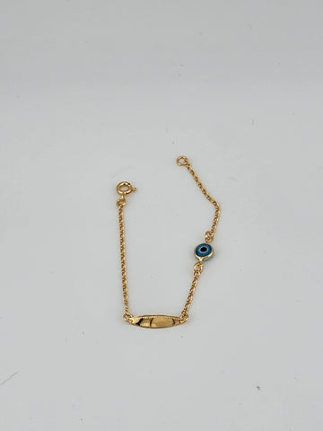 Brand New Brazilian 18k Gold Filled Blue Evil Eye Bracelet