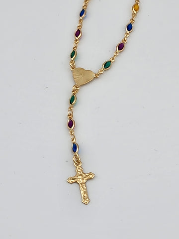 Brand New Brazilian 18k Gold Filled Heart Cross Bracelet