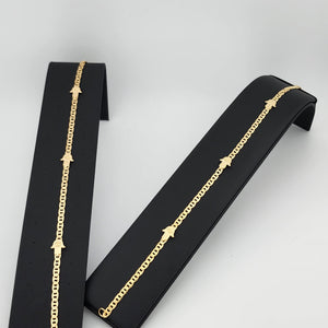 Brand New Brazilian 18k Gold Filled Three Hamsa Anklet