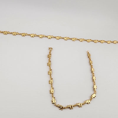 Brand New Brazilian 18k Gold Filled Multi Elephants Anklet