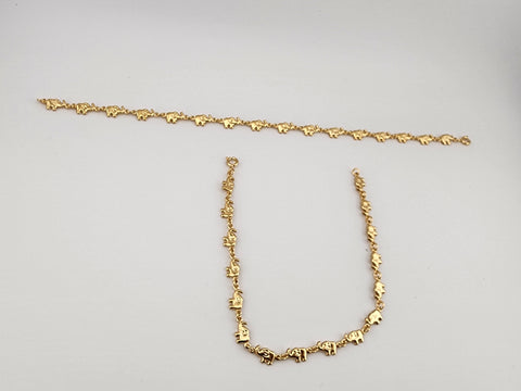 Brand New Brazilian 18k Gold Filled Multi Elephants Anklet