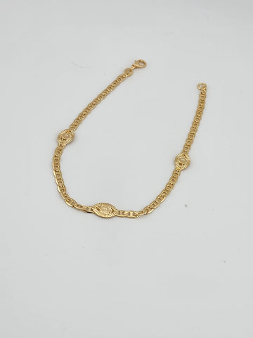 Brand New Brazilian 18k Gold Filled Evil Eye Anklet