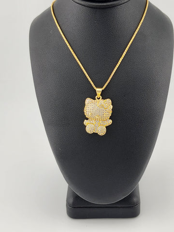 Brand New Kitty Cubic Zirconia Stones Neckace