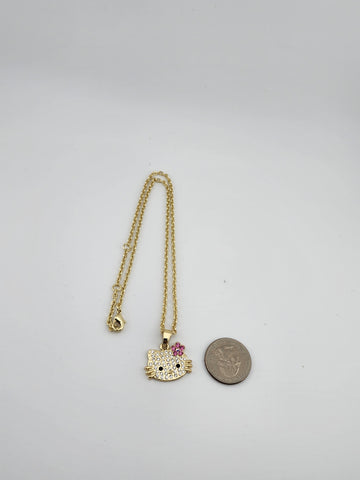 Brand New Brass Kitty Necklace